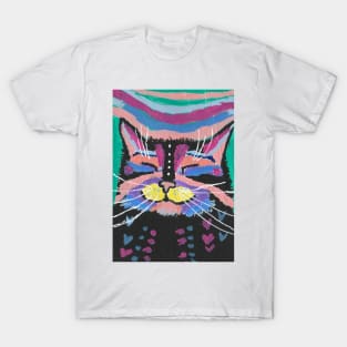 Happy cat abstract colorful T-Shirt